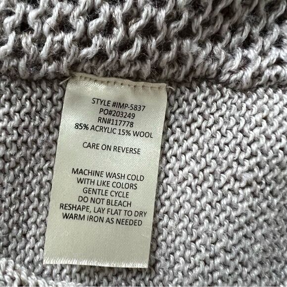 Culture Phit Wool Blend Tan Beige Thick Knit Open Cardigan Women's size Large - Picture 7 of 11